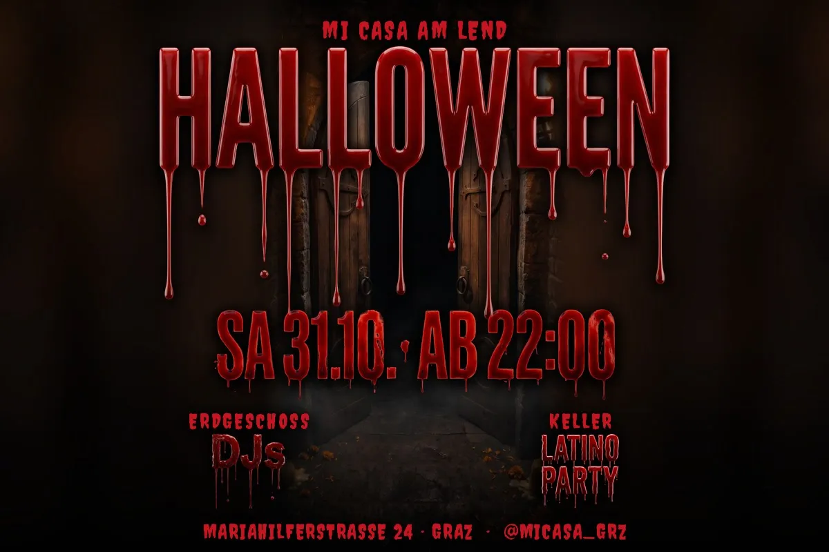 Halloween · DJs & Latino Party – Mi Casa am Lend